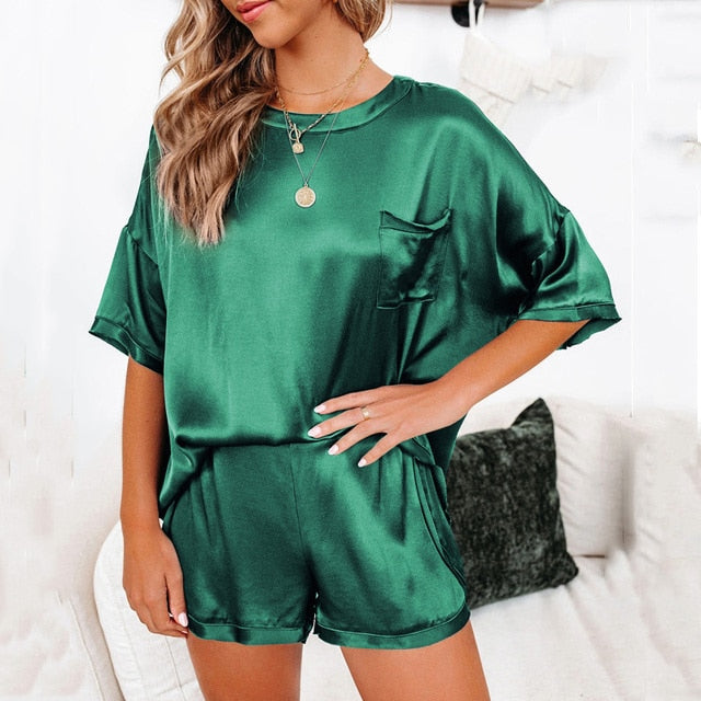 The Summer Satin Pajamas Set Women