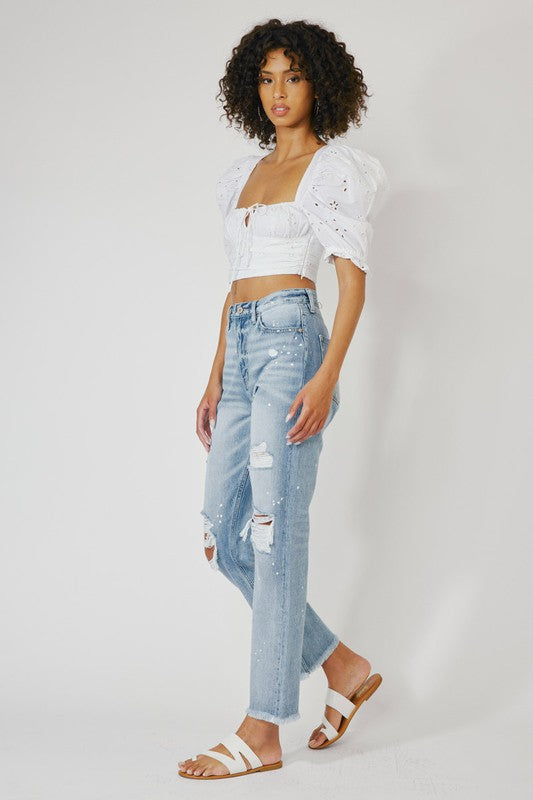 Carolyn High Rise Slim Straight Jeans