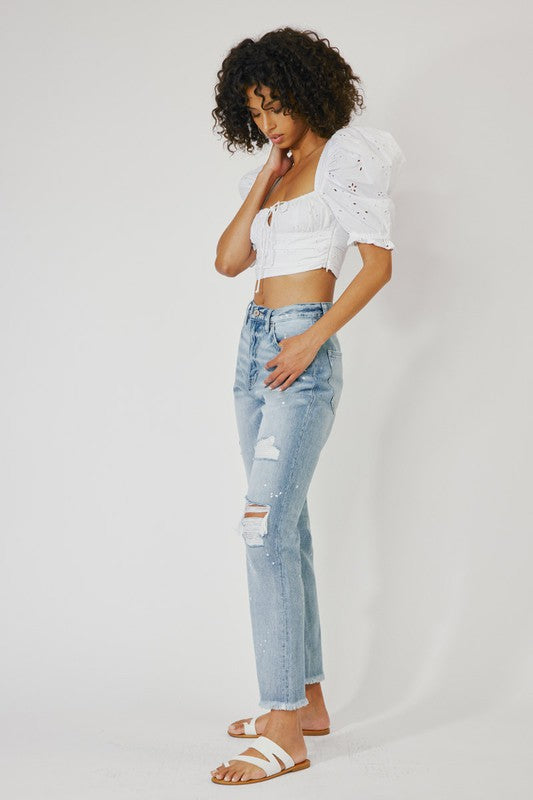 Carolyn High Rise Slim Straight Jeans