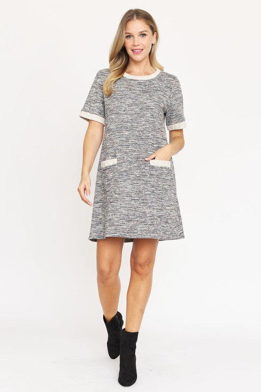 Heather Plus Preppy Tweed Shift Dress