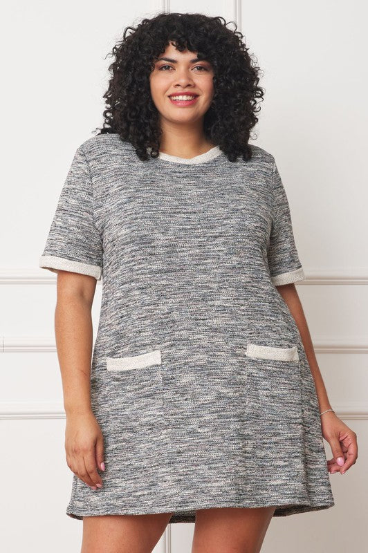 Heather Plus Preppy Tweed Shift Dress