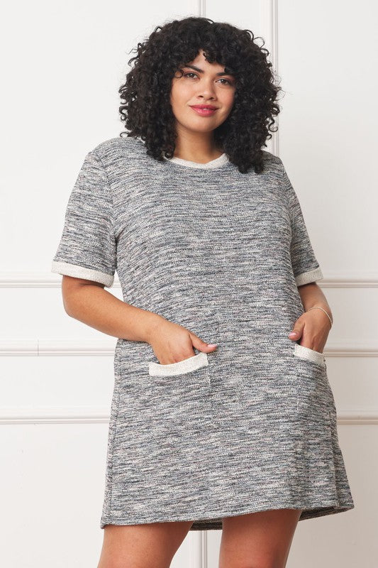 Heather Plus Preppy Tweed Shift Dress