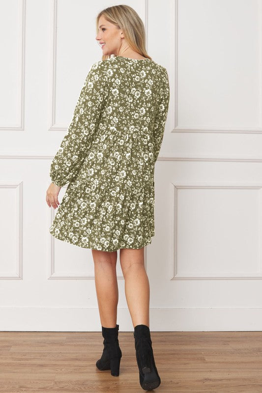 Fannie Floral Crew Neck Midi Dress