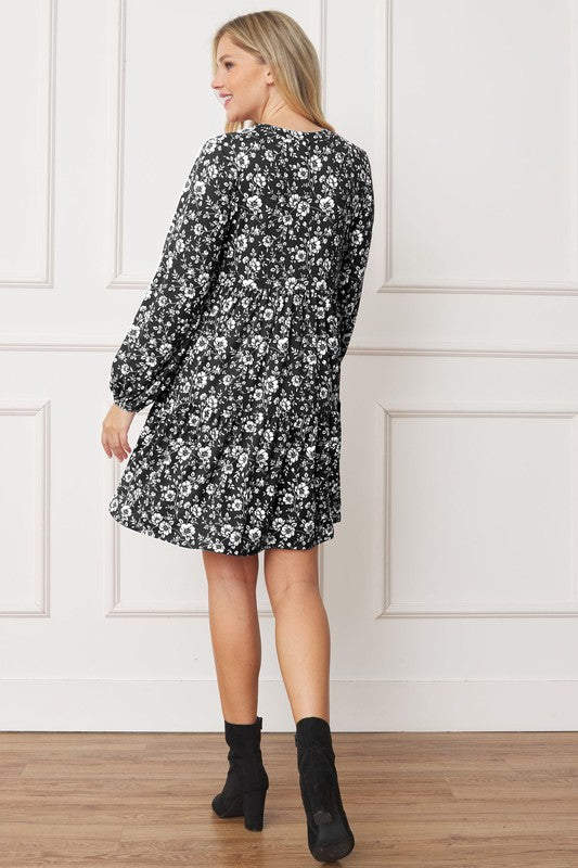 Fannie Floral Crew Neck Midi Dress