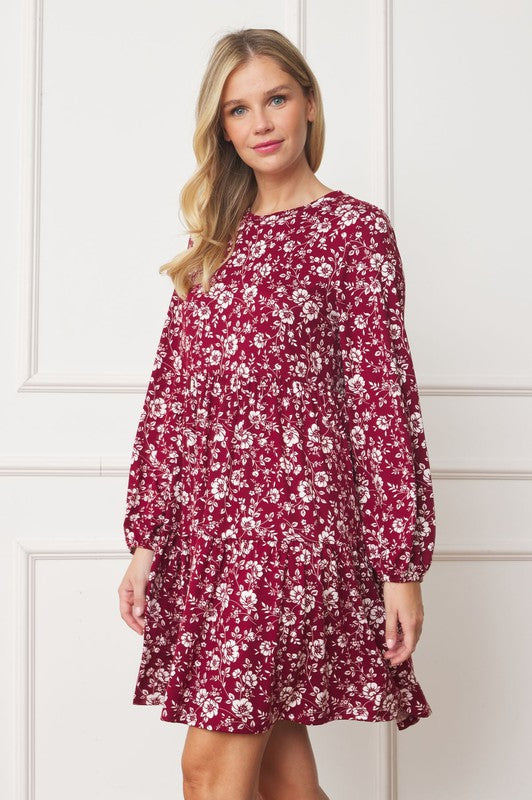 Fannie Floral Crew Neck Midi Dress