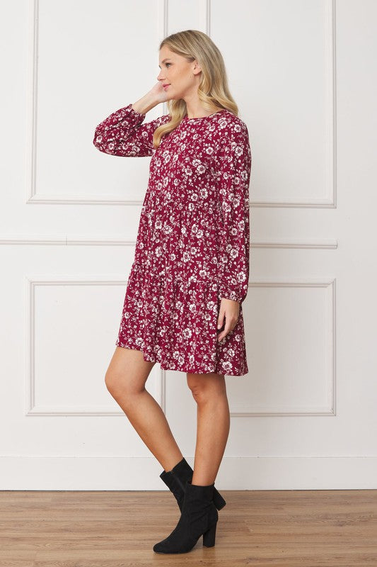 Fannie Floral Crew Neck Midi Dress