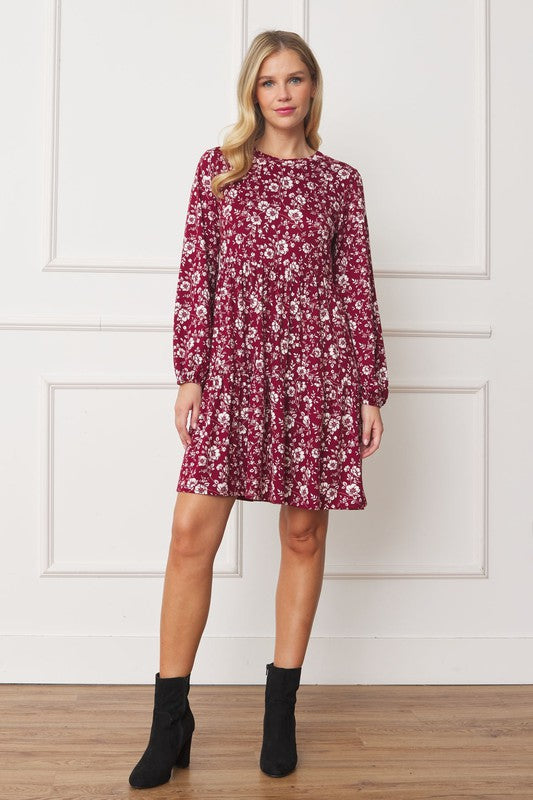 Fannie Floral Crew Neck Midi Dress