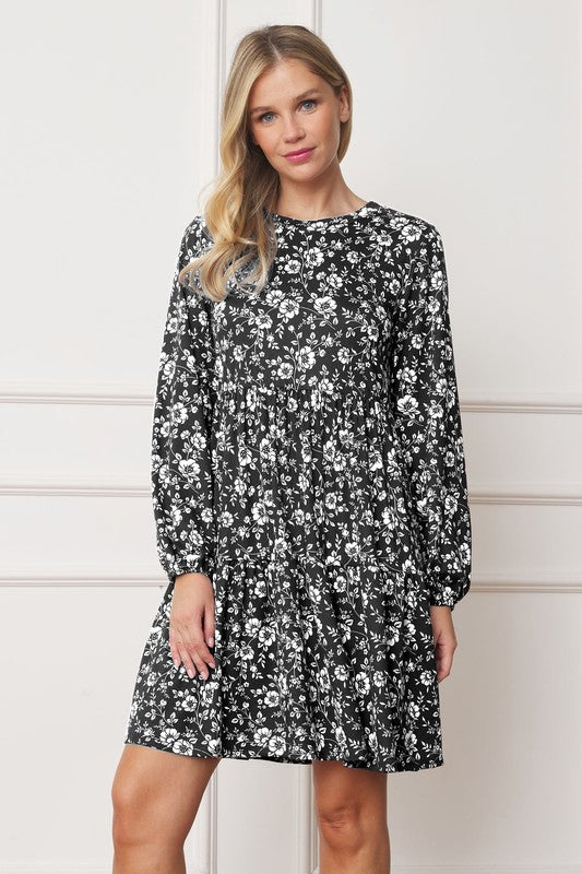 Fannie Floral Crew Neck Midi Dress