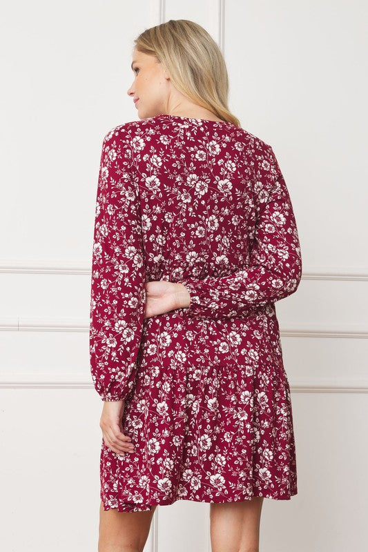 Fannie Floral Crew Neck Midi Dress