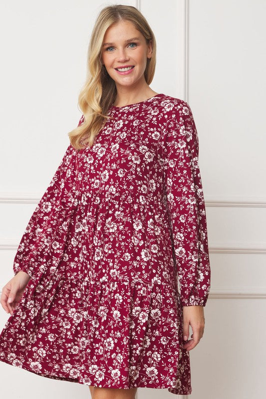 Fannie Floral Crew Neck Midi Dress