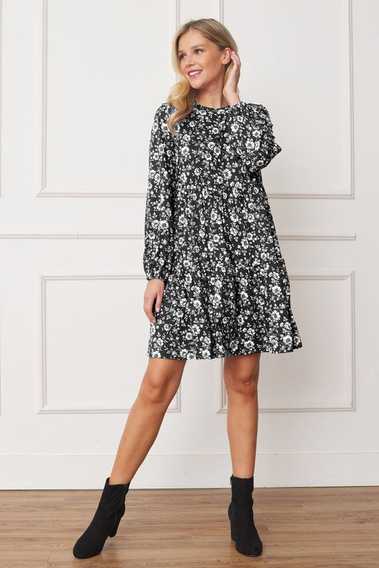 Fannie Floral Crew Neck Midi Dress