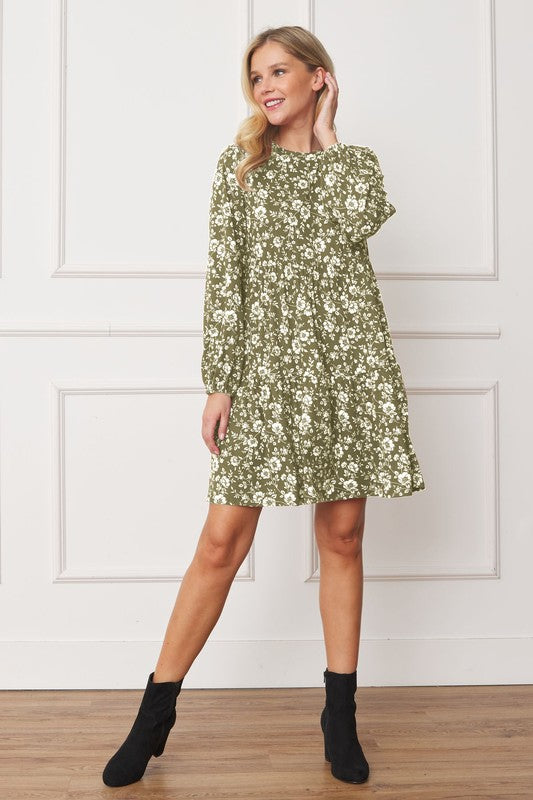 Fannie Floral Crew Neck Midi Dress