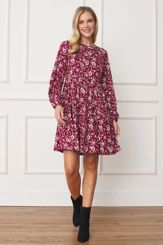 Fannie Floral Crew Neck Midi Dress