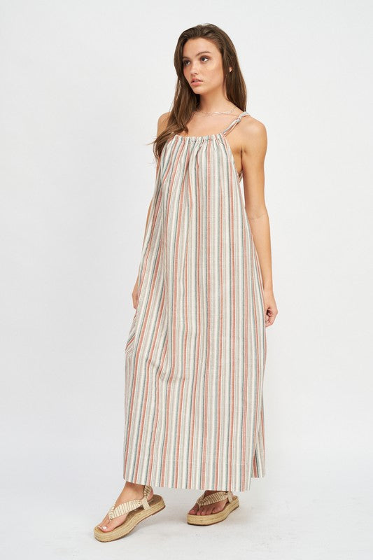 Striped Maxi Dress w/ Pockets