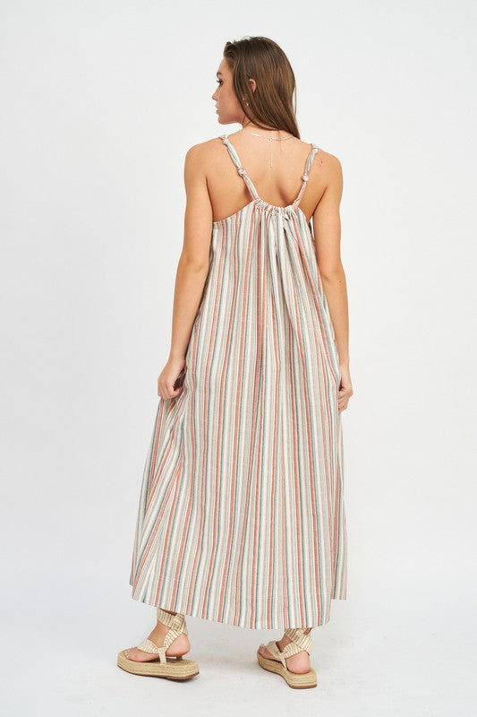 Striped Maxi Dress w/ Pockets