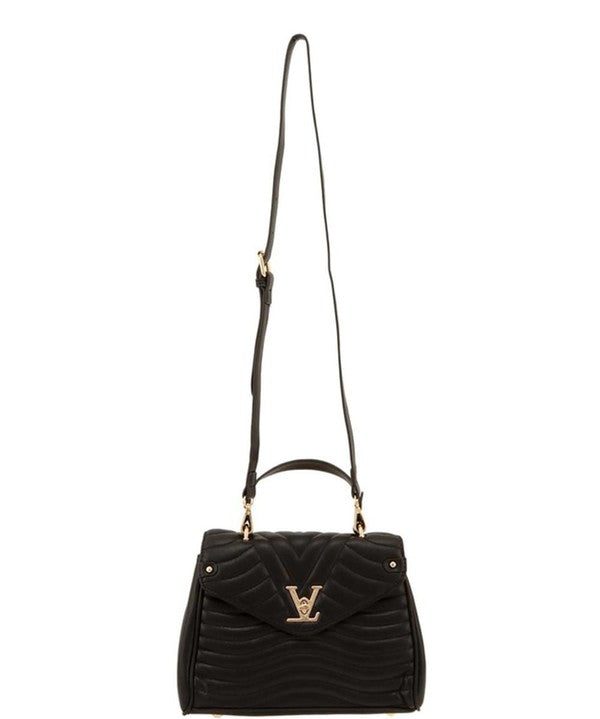 V Accent Crossbody Bag with Handle