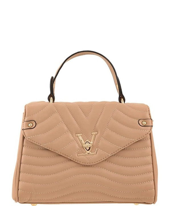 V Accent Crossbody Bag with Handle