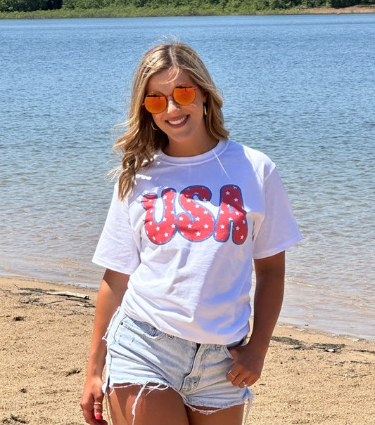 Bubble Letter USA Tee