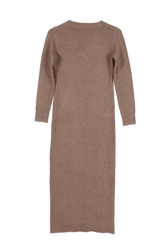 Women's Plus- Sized V-Neck Sweater Maxi dress