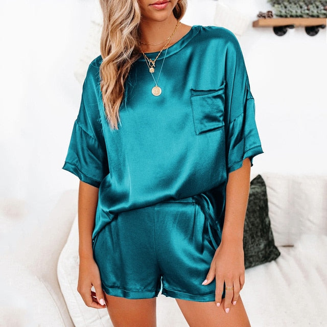 The Summer Satin Pajamas Set Women