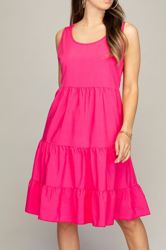 Sia Sleeveless tiered dress