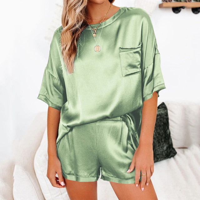 The Summer Satin Pajamas Set Women