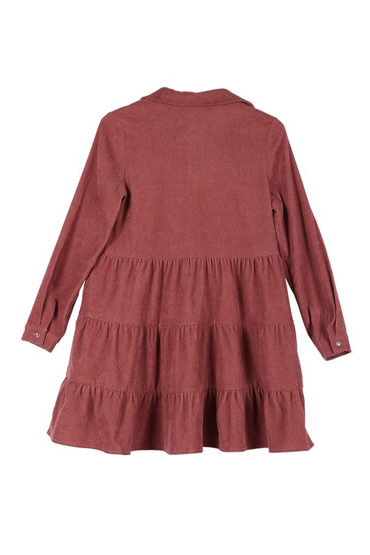 Cori Corduroy tiered dress