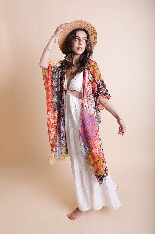 Brittany Boho Floral Patchwork Kimono