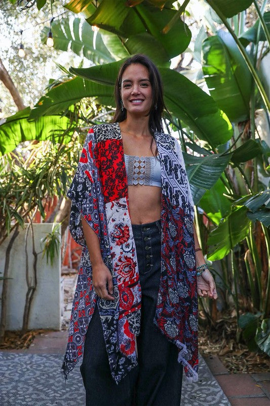 Brittany Boho Floral Patchwork Kimono