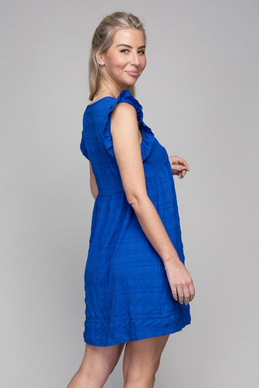 Ruffle Trim Sleeve Dress