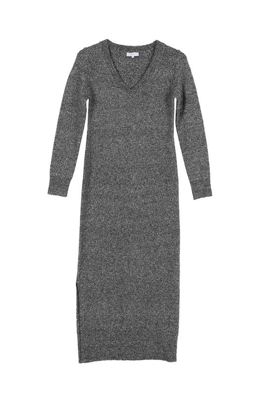 Women's Plus- Sized V-Neck Sweater Maxi dress