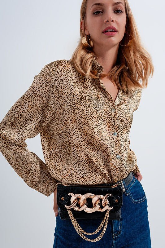 Barbara Beige Animal Print Blouse - PinkBlu02