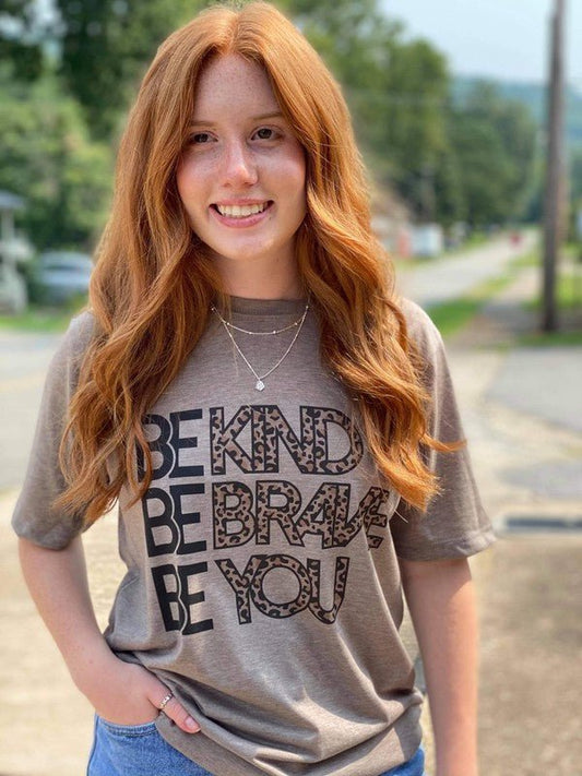 Be Kind, Be Brave, Be You Tee - PinkBlu02