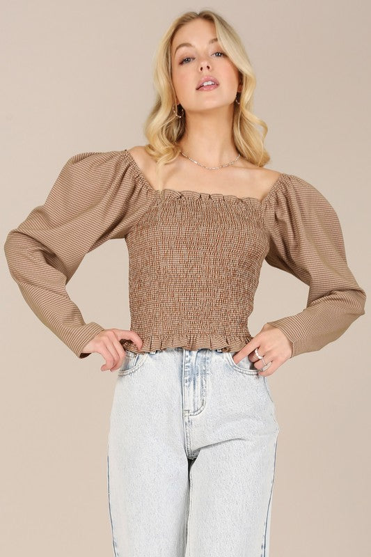 Leslie smocking top