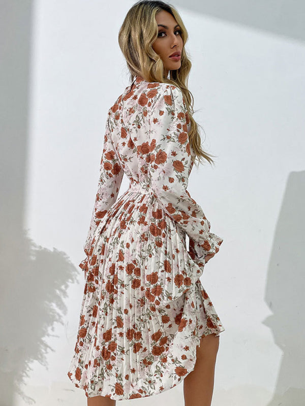 Floral Print Casual Long Sleeve Dress