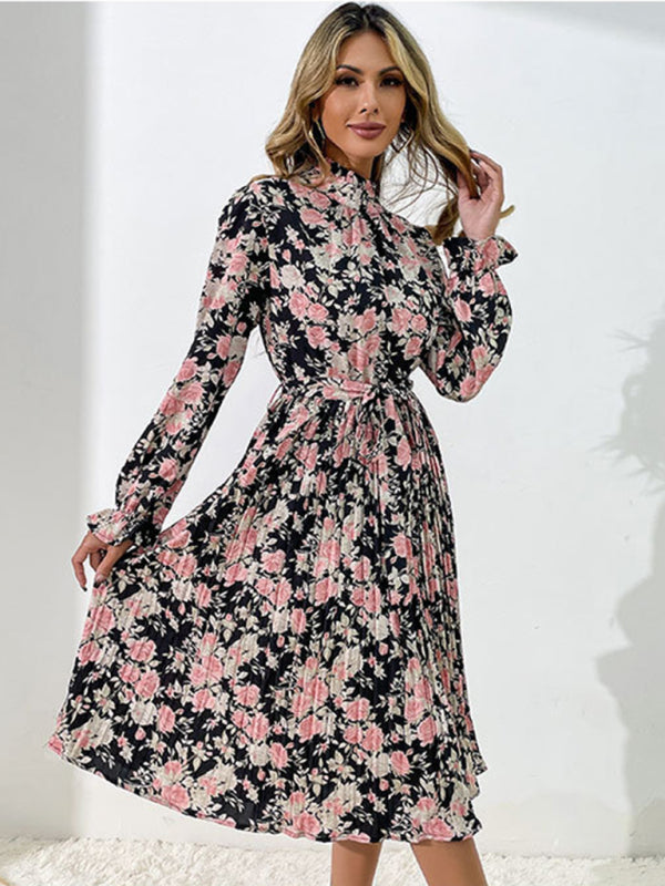 Floral Print Casual Long Sleeve Dress