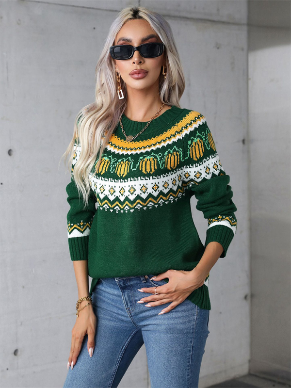 Autumn Sweater Crew Neck Holiday Sweater