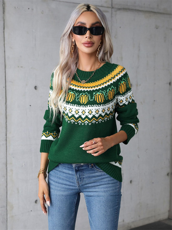 Autumn Sweater Crew Neck Holiday Sweater