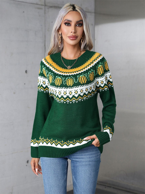 Autumn Sweater Crew Neck Holiday Sweater