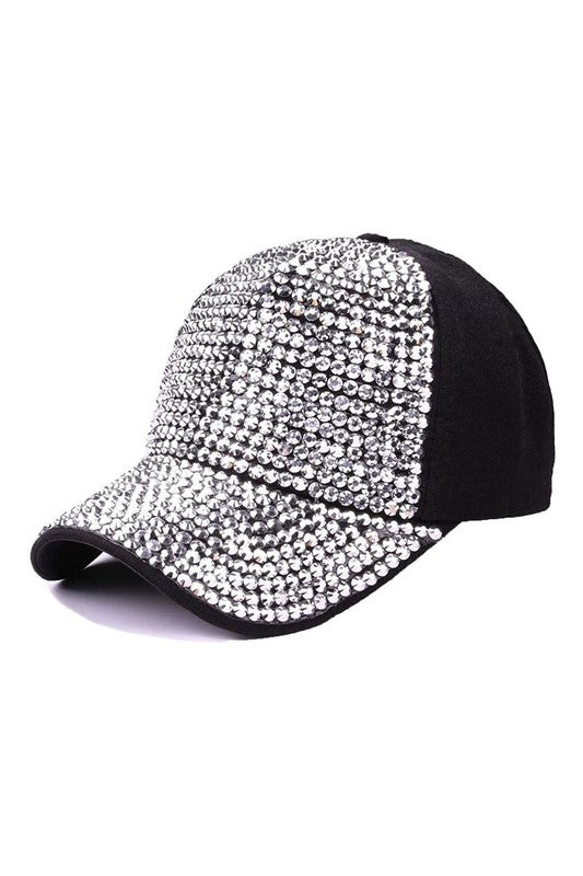 Front Embellished Bling Rhinestone Baseball Cap