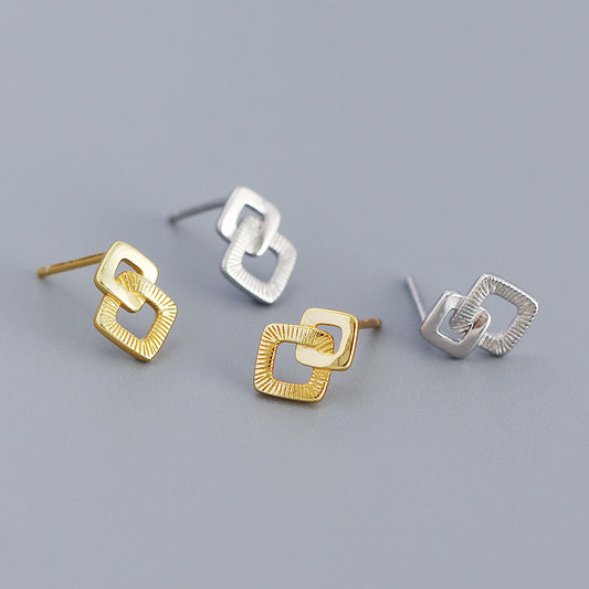 Double Hollow Stud Earrings