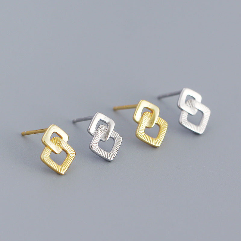 Double Hollow Stud Earrings