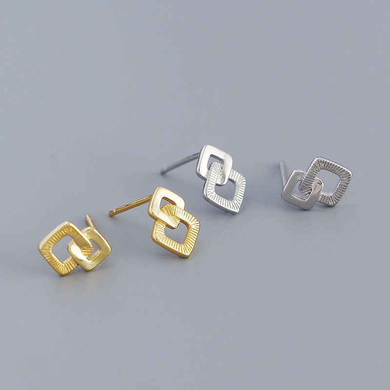 Double Hollow Stud Earrings