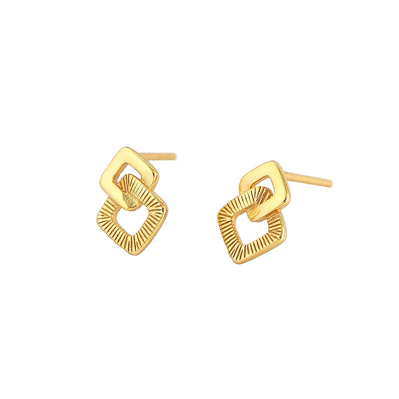 Double Hollow Stud Earrings