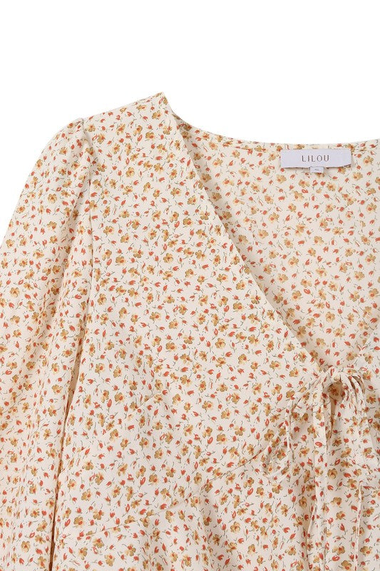 This Flora Floral Frill Blouse is the perfect addition to your wardrobe. Featuring a stylish floral pattern, a flattering V neck and puff sleeves. Crafted from a non-stretch material, it is not lined but not very sheer. To ensure its quality and longevity, machine wash cold and tumble dry low. Model is 5' 6" and wearing size Small; length is approx 17" in size Small.