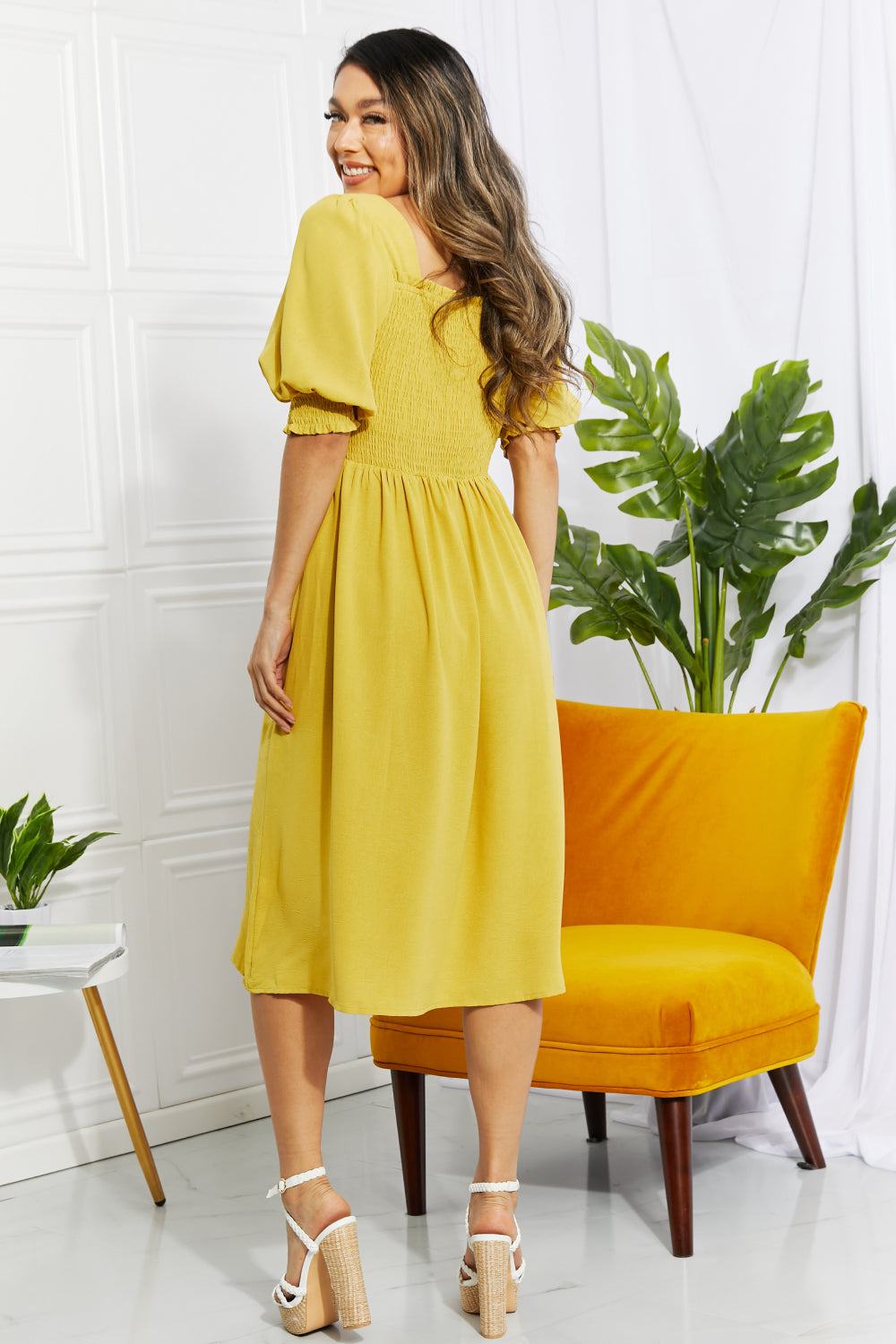 Forever Square Neck Midi Dress